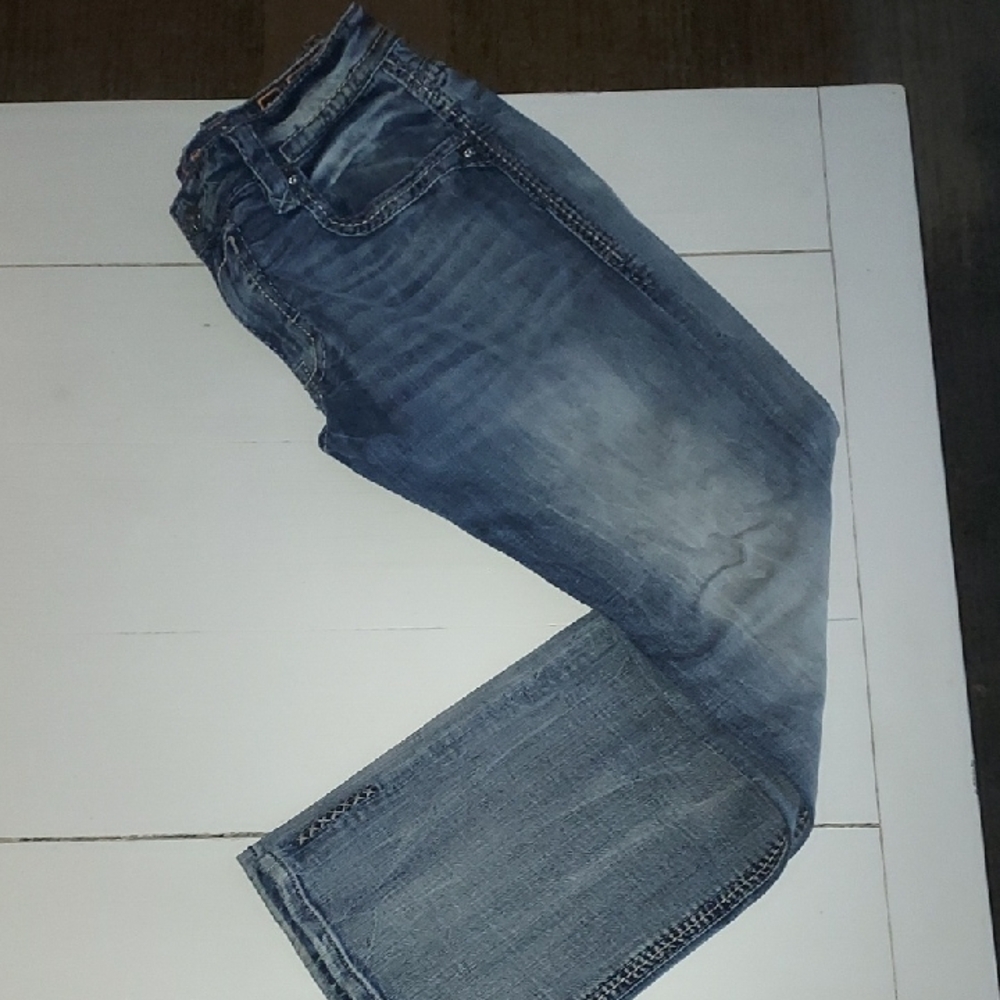 ROCK REVIVAL Men's Blue Washed Denim Jeans - Classic Casual Fit
